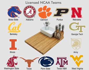 NCAA Cheese Board-Alabama-Boise-Clemson-Georgia Tech-Illinois-Nebraska-Penn State-Purdue-Texas A&M-Longhorns-Washington State-West Virginia