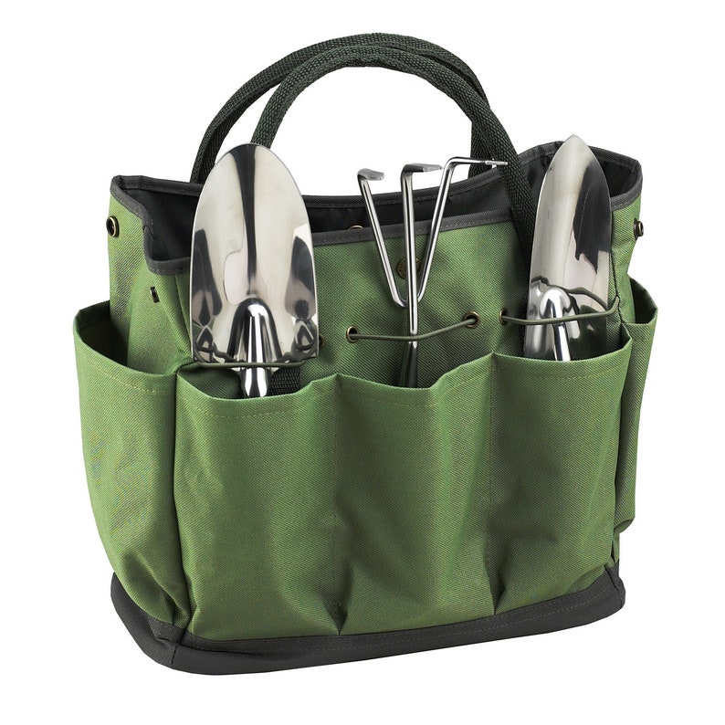 Gardening Tote with 3 Stainless Steel Tools Engagement Gift Bridal Shower Wedding Graduation, Housewarming, Realtor Closing Gift image 7