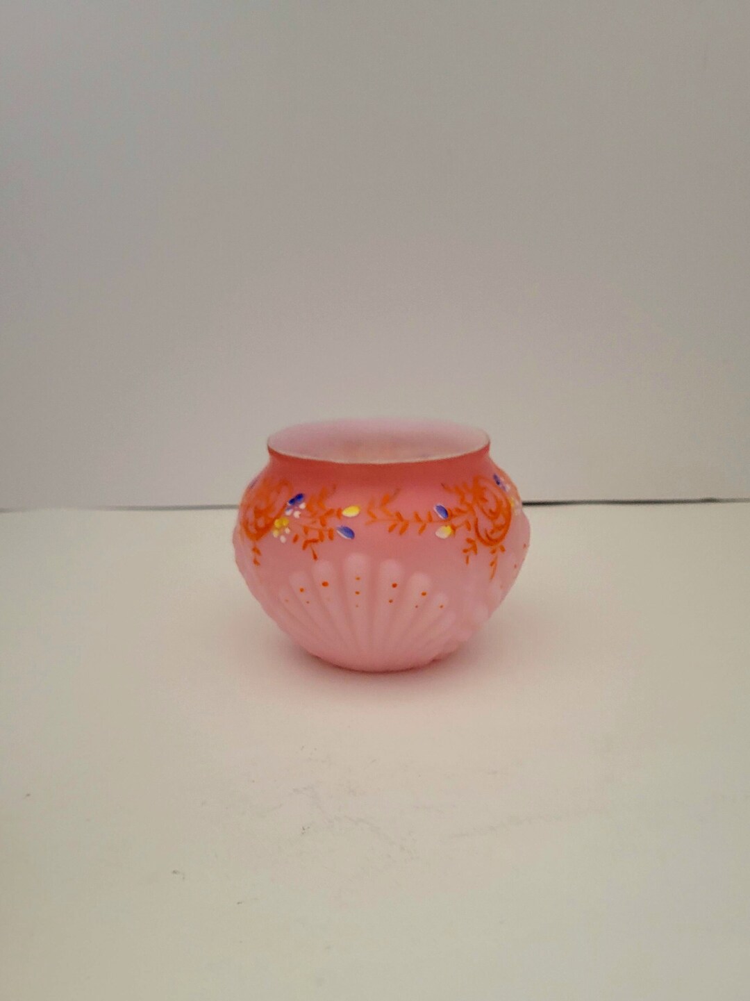 Antique Pink Satin Glass Cracker Jarconsolidated Shell and Etsy