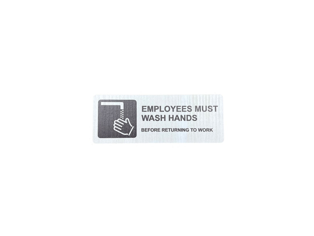 Employees Sign Texture Employees Must Wash Hands Sign - Acrylic With Wood Grain Texture 6