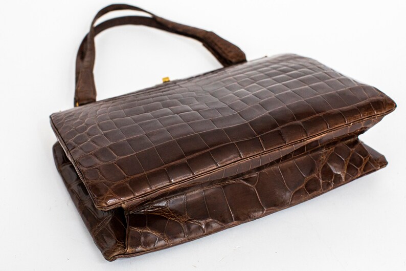 Large Genuine Leather Vintage Bag 1970 Vintage Handbag Etsy