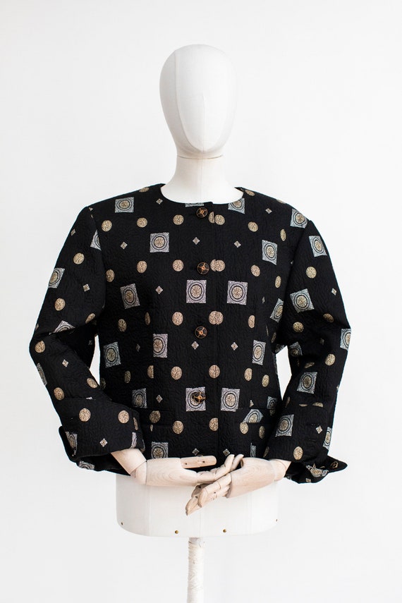 VINTAGE 70s brocade disco party jacket | geometri… - image 7