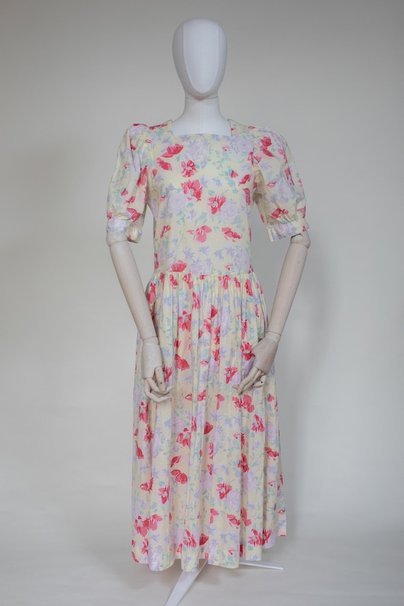 Vintage Laura Ashley Sundress 90s | Tea dress pas… - image 1