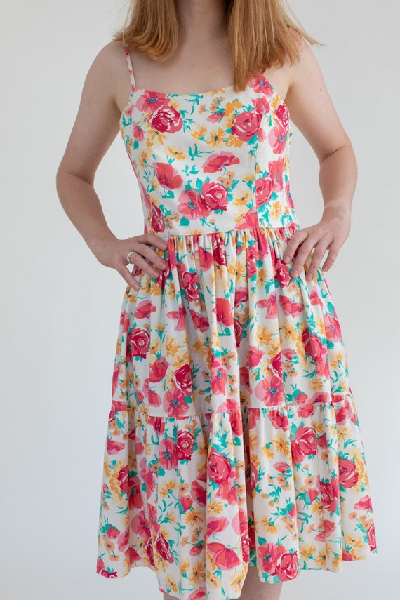 Vintage Laura Ashley Sun Dress 90s | Tea dress pa… - image 2