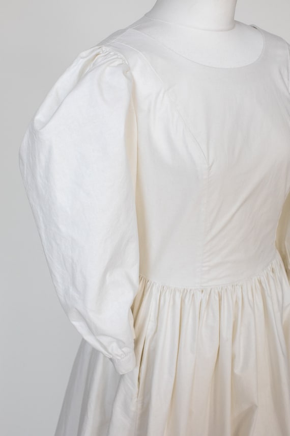 Vintage Laura Ashley 80's White Cotton Dress UK12… - image 4