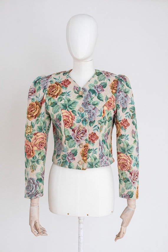 Vintage Tapestry Blazer | 80's Trachten Puffy Slee