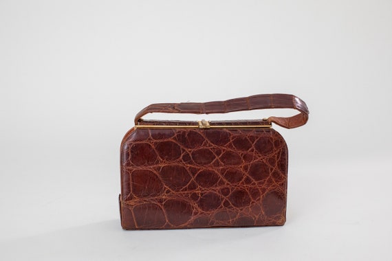 Original 1950 vintage handbag | burgundy red 50's… - image 3