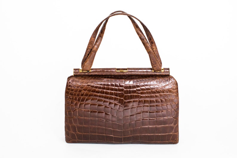 Large Genuine Leather Vintage Bag 1970 Vintage Handbag Etsy