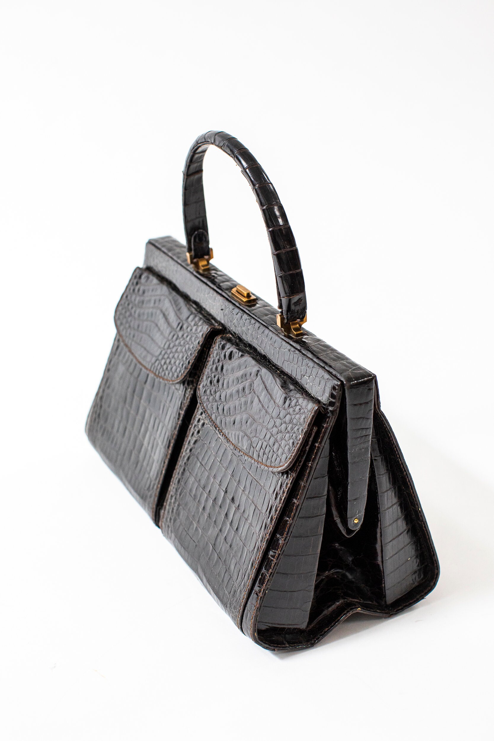70s Black Leather Bag