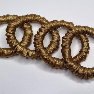 Skinny scrunchies, Invisible scrunchies, Golden brown satin elastic, elastic bracelet, extra thin scrunchie, gift for her