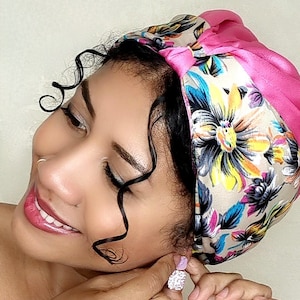 REVERSIBLE satin turban, 2 in 1 turban, night turban, premium viscose, gift for her, curly hair, chemo cap, alopecia