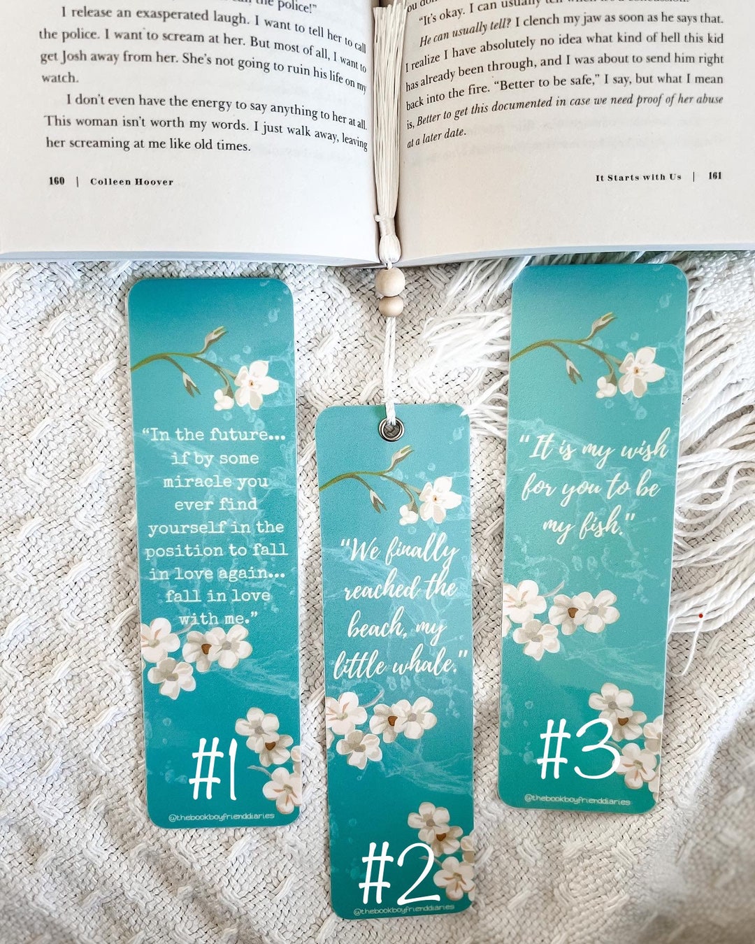 It Starts With Us Book Inspired Bookmarks Book Club Gift Laminated Bookmark W/tassel Reader Gift