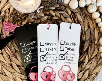 Dating a Fictional Character Bookmark | Book Boyfriends | Laminated Bookmark | Reader Gifts | Book Club | Book Accessory | Gifts for Her