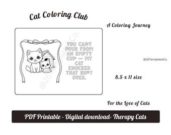 Funny Cat Coloring Book | Printable Pages for Stress Relief, Laughter & Self-Care