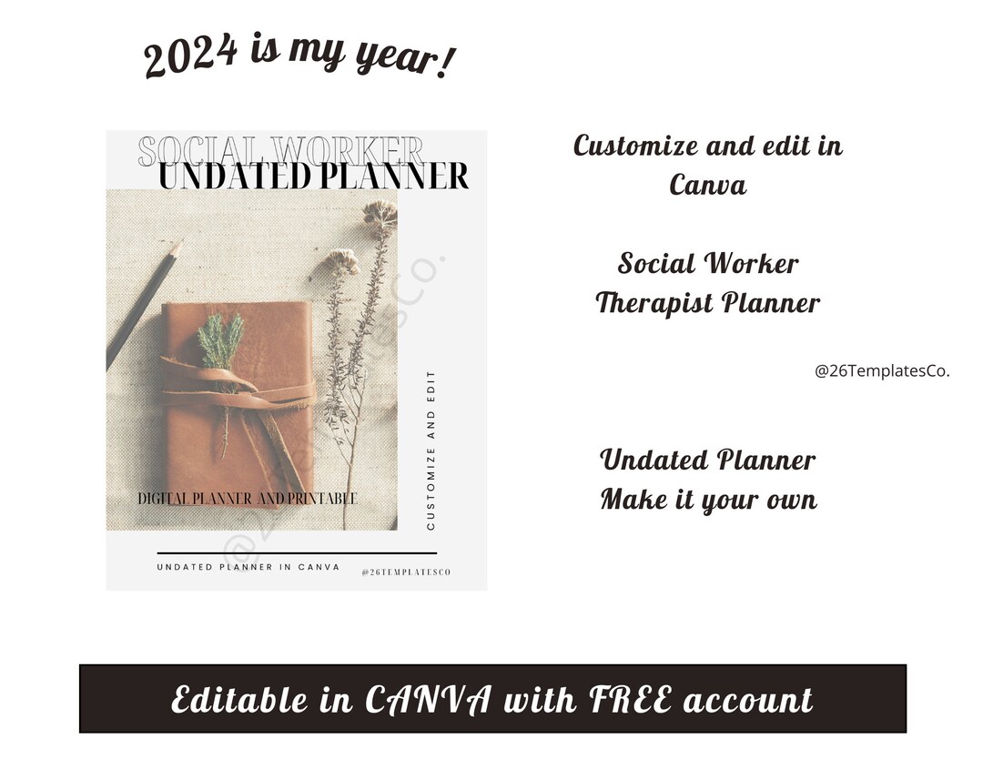 Social Worker Planner: Editable Case Notes Template (canva Digital ...