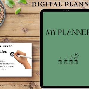 Undated digital planner for plant lovers, ADHDers & those who love to stay organized. Easy pdf upload. Planner for annotation apps on ipad