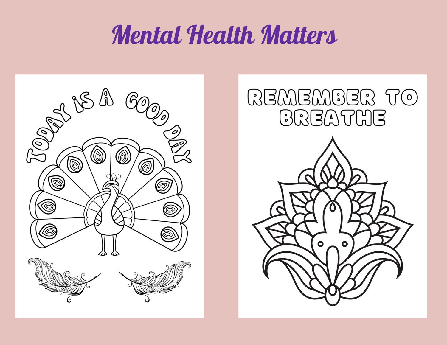 Self Care Color Book Printable Pages for Adults, and All Ages. All ...
