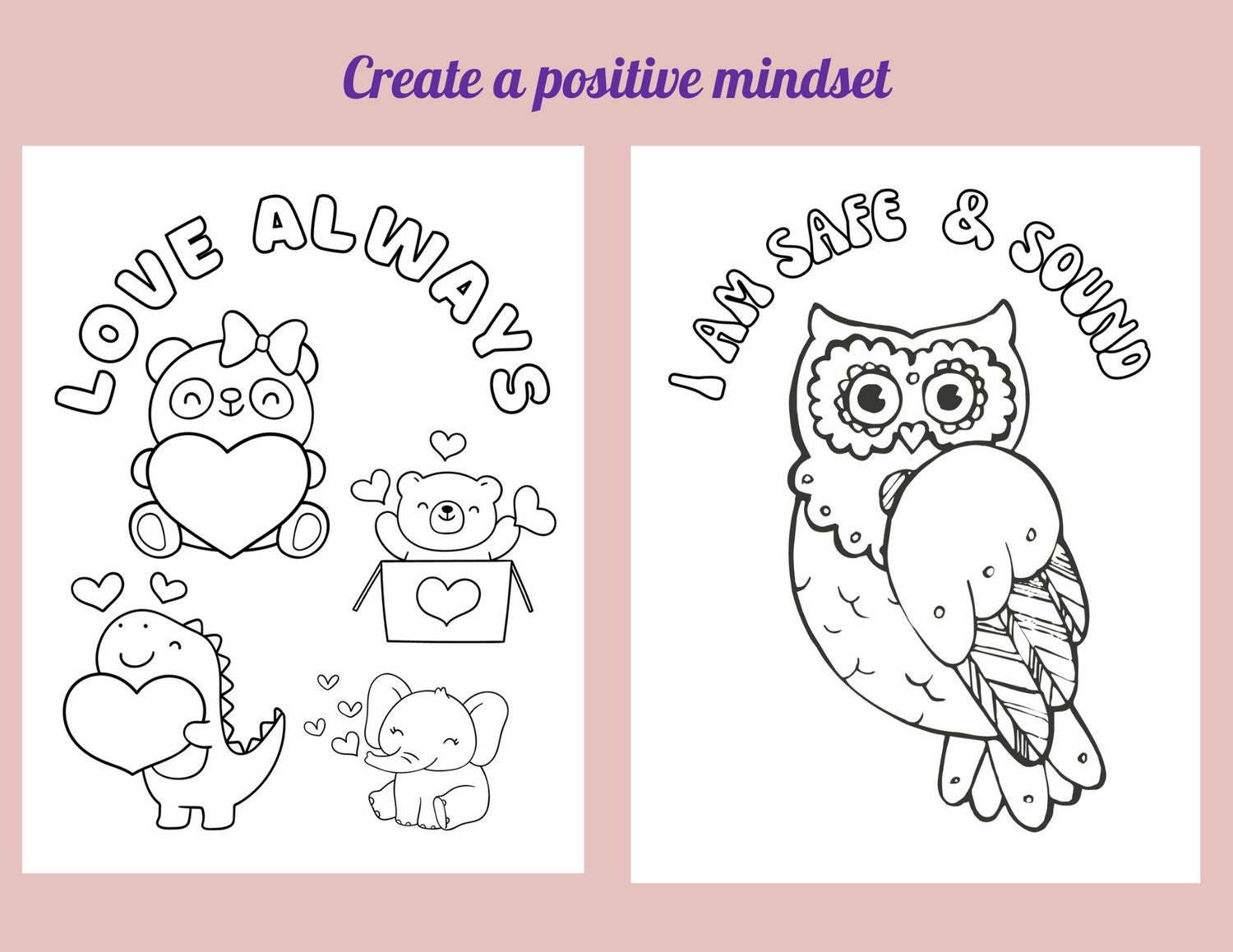 Self Care Color Book Printable Pages for Adults, and All Ages. All ...