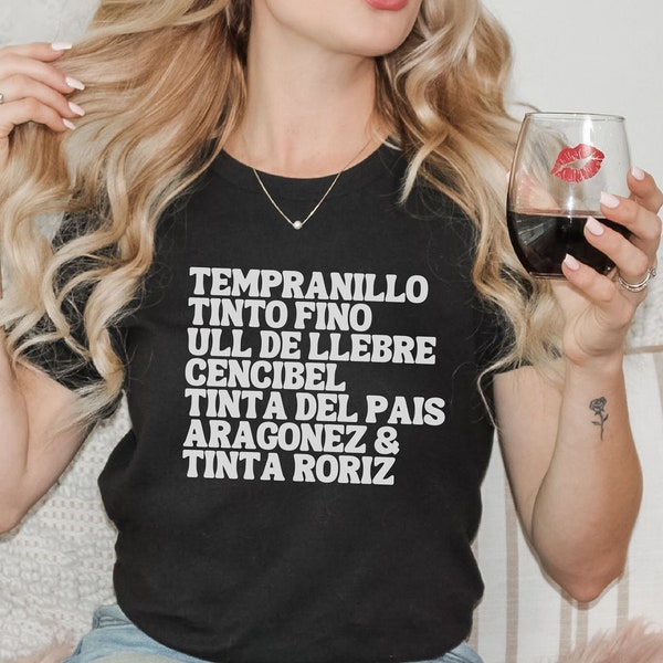 Wine Grape T-Shirt | Red Wine Shirt, Wine Lover Shirt, Sommelier Shirt, Gift for Sommelier, Wine Merch, Nerdy Wine Shirt, Tempranillo Shirt