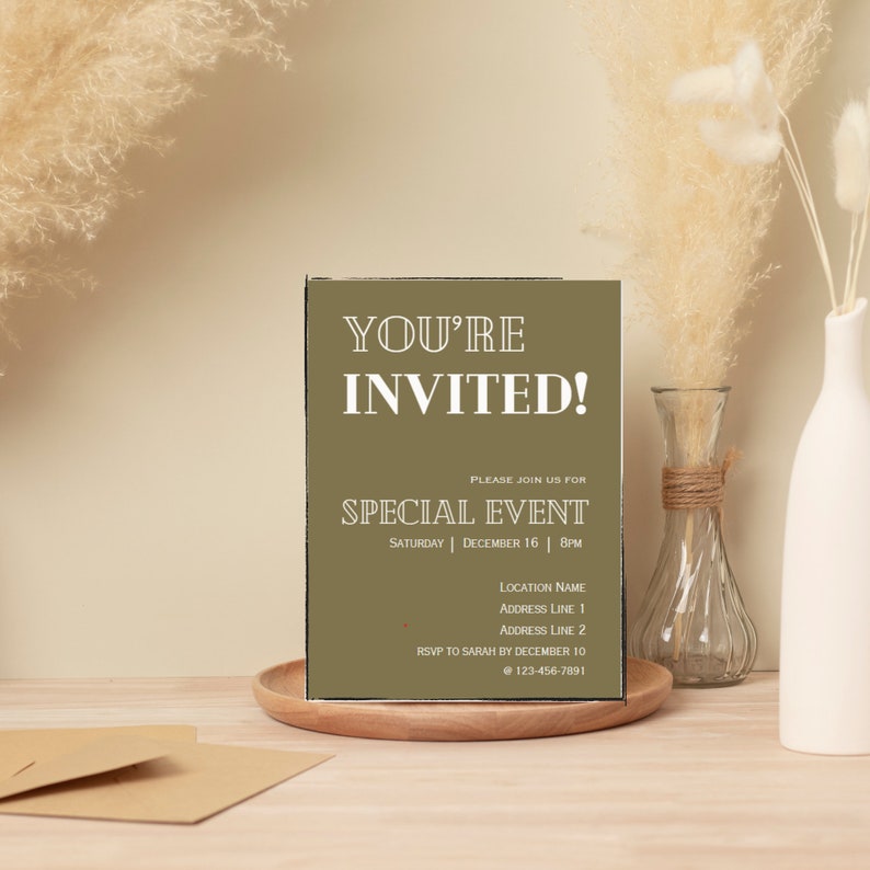Customizable Invitation Template Etsy