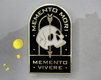 Memento Mori Enamel Pin • Skull Pin • Goth Pin • Witchy Pin • Macabre Pin • Lapel Pin • Brooch Pin • Punk Art • Death Pin • Metal Art • Gift