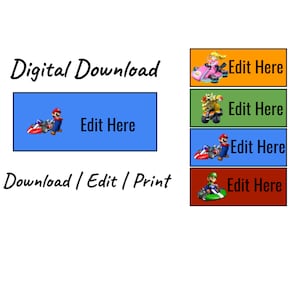 Mario Kart Door Decorations / Printable / Travel / Cars / Games / RA / Resident Assistant / Teacher / Classroom / Name Tags