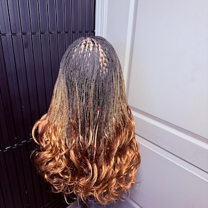 18inch bouncy tiny knotless braids full lace wig for black women