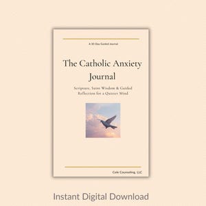 Catholic Anxiety Prayer Journal PDF + Free Wellness App — 30 Day Prayer Journal — Faith Based Mental Health Digital Download Catholic Women