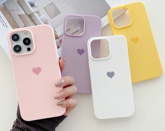Cute Heart Colours Shockproof Case For iPhone 15 14 13 12 11 Pro Max Case XR X XS Max With Silicone Soft Liquid Cover
