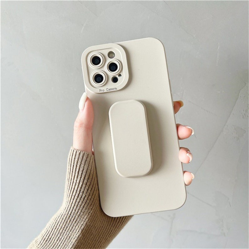 Simple Pure Color Shockproof Iphone Case With Stand Holder for Etsy UK