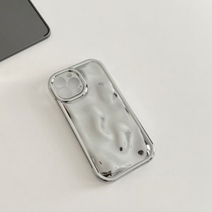 Funda bonita con patrón de meteorito para iPhone 15, 14, 13, 12, 11 Pro Max, funda para iPhone 15, 14, 13, 12, 11, funda para iPhone 15, 14, 13, 12, 11 Pro Silver