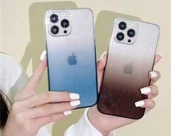 Bling Gradual Colored Case Para iPhone 14 13 12 11 Pro Max caso iPhone 15 14 13 12 11 Caso iPhone 15 14 13 12 11 Pro Caso iPhone 14+ Caso
