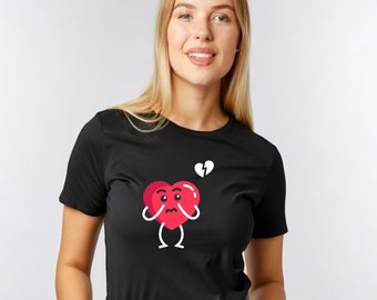 Valentine T Shirt Designs - Heart Designs - Lovejoy Tshirt Design Gift For Her -  Love  Tshirt For Women - 100% Cotton Casual Summer Top
