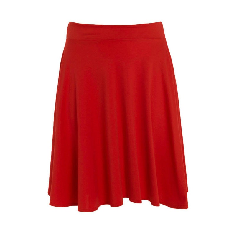 Skirt for Women Elasticated Waist Flippy Knee Length Skater Midi Skirt Flared Jersey Dress Ladies Pencil Skirts Plus Size Box Check Skirt Red