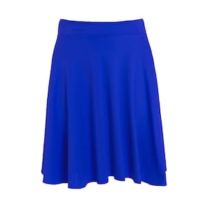 Skirt for Women Elasticated Waist Flippy Knee Length Skater Midi Skirt Flared Jersey Dress Ladies Pencil Skirts Plus Size Box Check Skirt Royal Blue