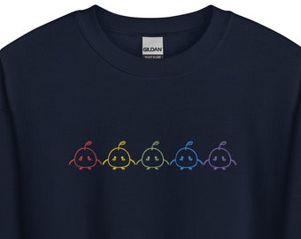 Embroidered Little Helper Rainbow Friends Standard Sweatshirt (Junimos Stardew Valley Pelican Town)