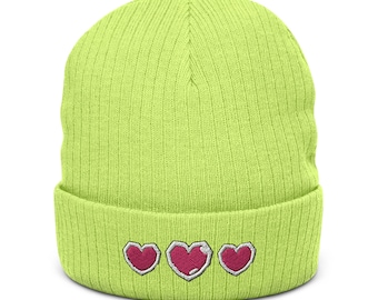 Embroidered Love Heart Containers Beanie for Legend of Zelda Gamers