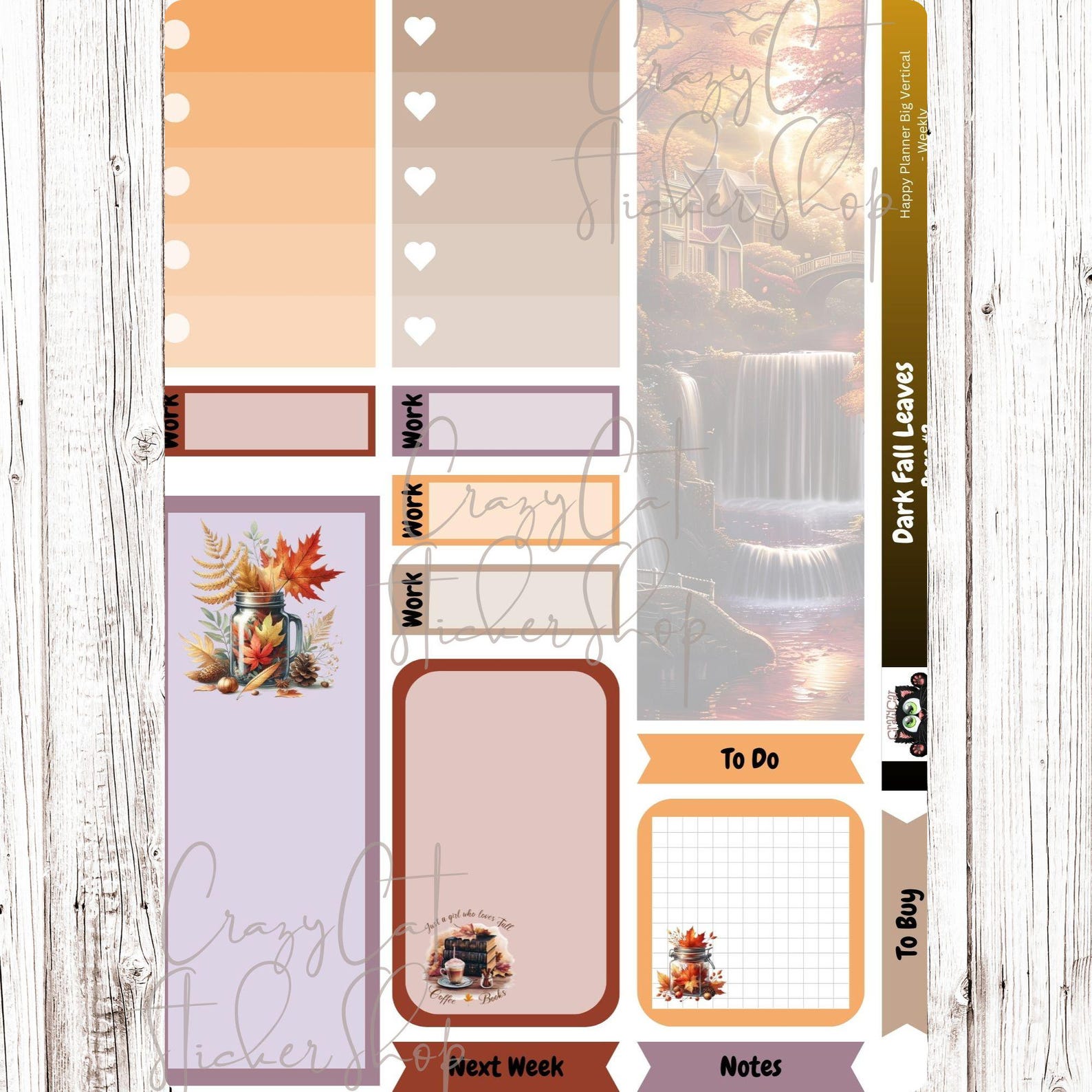 Haunted Forrest Weekly Printable Planner Sticker Kit, HP Big Vertical ...