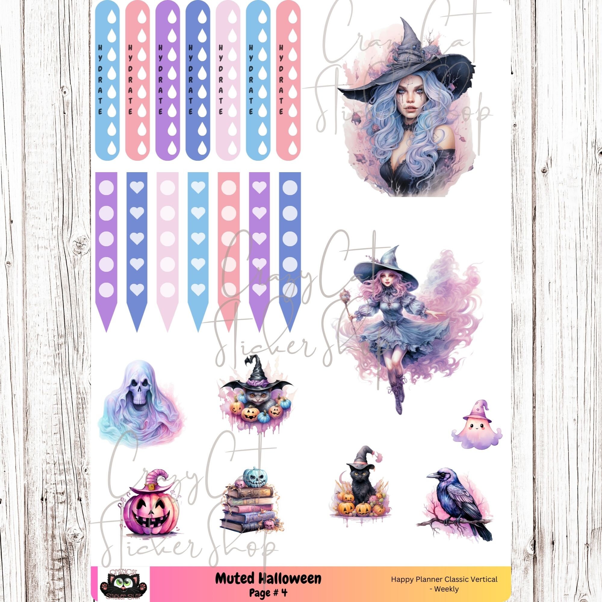Muted Halloween Printable Weekly Planner Sticker Kit, HP Classic ...