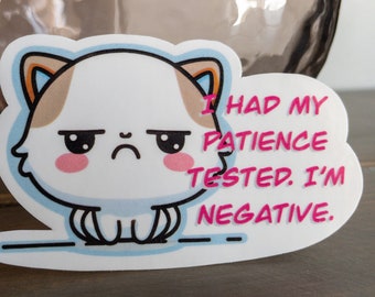 Grumpy Cat No Patience Weatherproof Vinyl Sticker