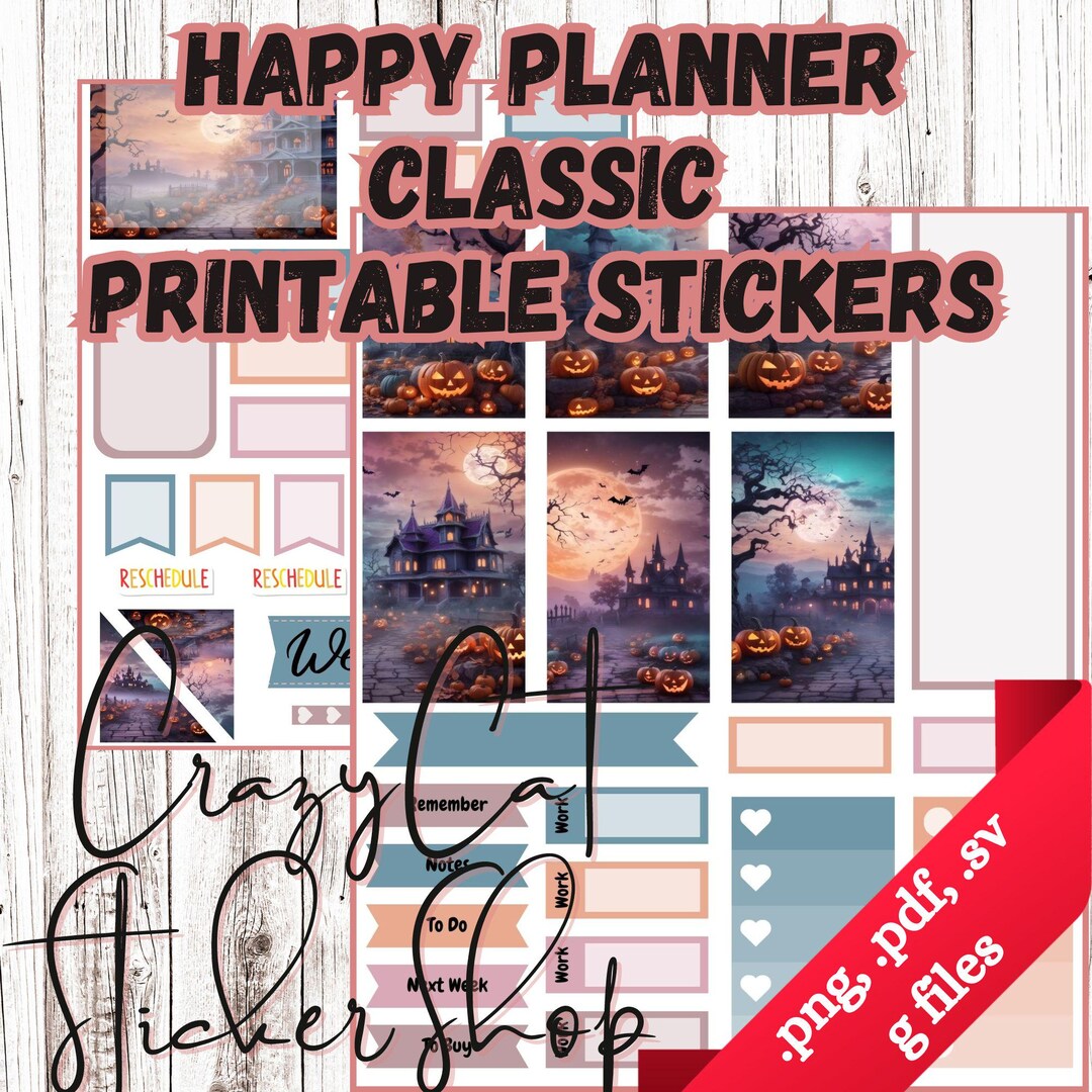Spooky Pastel Halloween Weekly Printable Planner Sticker Kit, HP ...