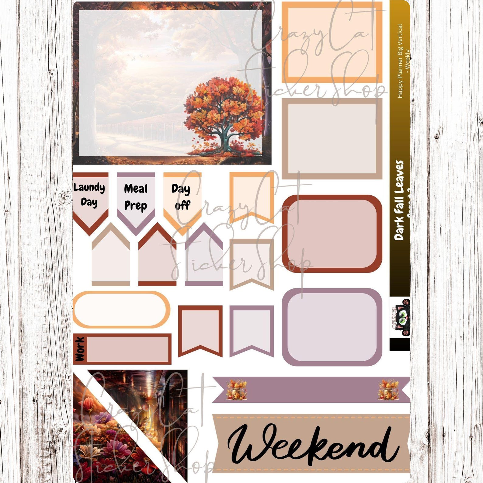 Haunted Forrest Weekly Printable Planner Sticker Kit, HP Big Vertical ...