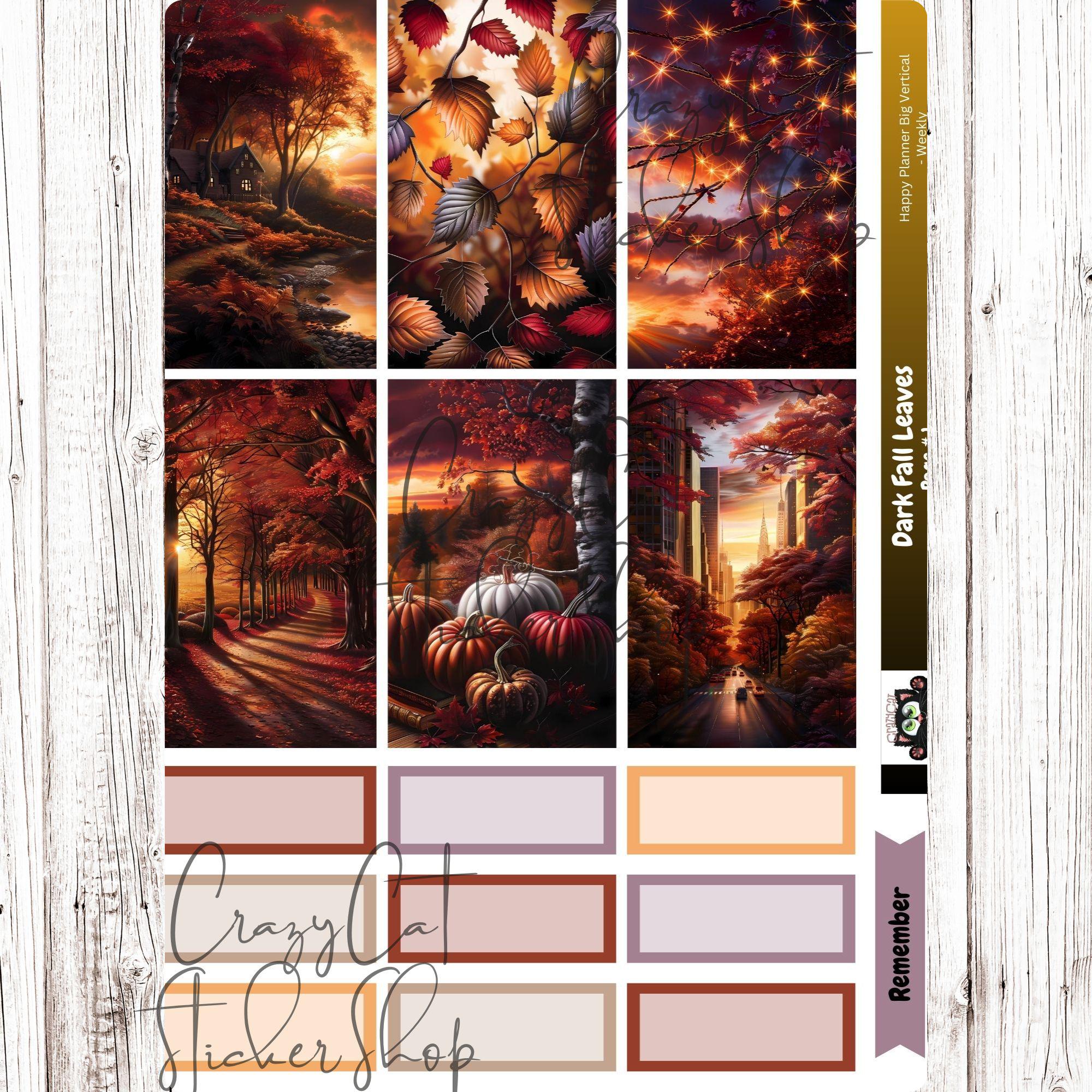 Haunted Forrest Weekly Printable Planner Sticker Kit, HP Big Vertical ...