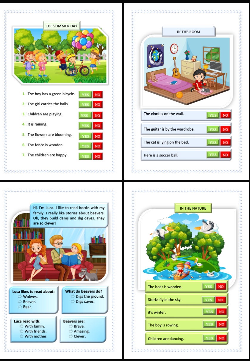 5 Reading Comprehension Worksheets And Cards Etsy 5 Reading Comprehension Worksheets And Cards Etsy