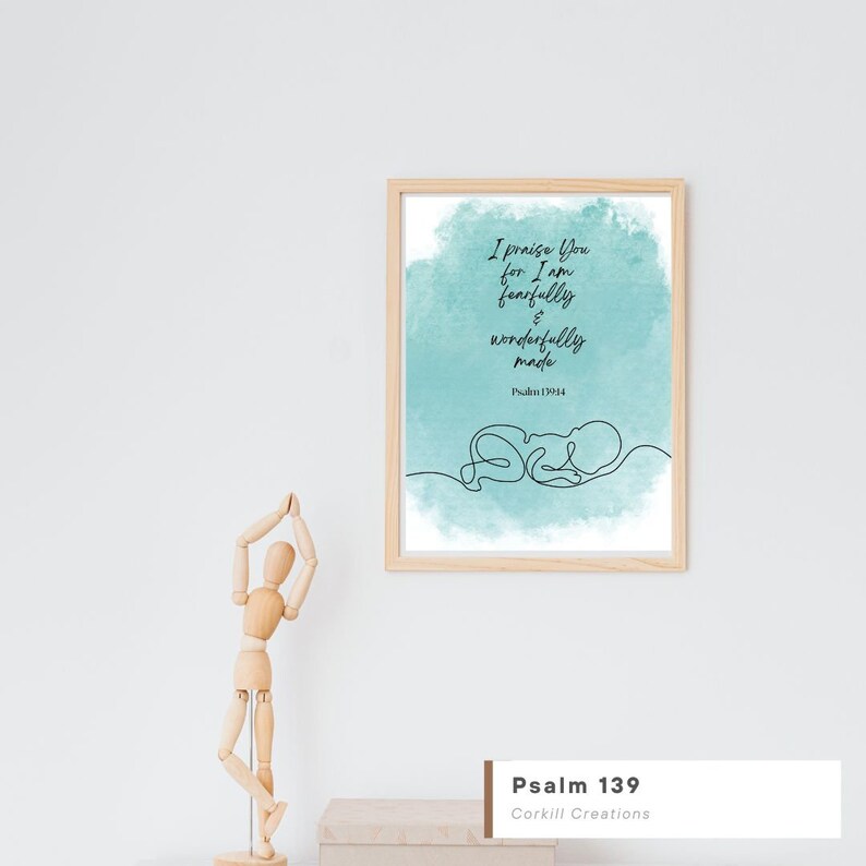 Psalm 139 Blue Digital Printable - Etsy