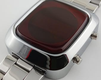 Time-shop-uk Retro-LED-Uhr – Silber – Hommage an die Vintage-Digitaluhren mit LED- und LCD-Display im futuristischen Weltraumzeitalter 7