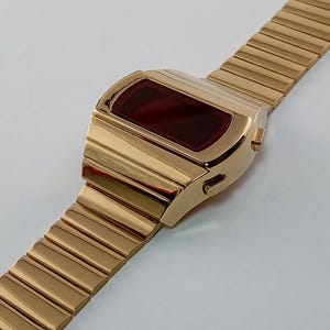 Time-shop-uk Retro LED watch - Gold - Homage to the 1970s vintage Digital LED LCD Space Age Futuristic watches 29 image 4