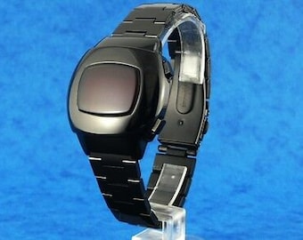 Reloj LED retro Time-shop-uk -Negro- Homenaje a los relojes de la era espacial con pantalla LCD LED digital vintage de los años 70 1