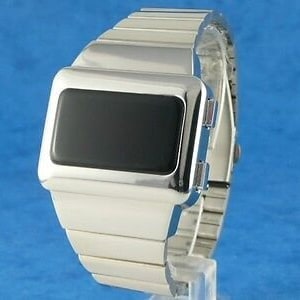 Time-shop-uk Retro LED watch - Silver - Homage to the 1970s vintage Digital LED LCD Space age Futuristic watches 6