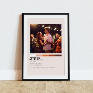 Ustaw to | Glen Powell | Zoey Deutch | Plakat filmowy w stylu vintage | Minimalistyczny plakat filmowy | Cyfrowe pobieranie sztuki ściennej | Wydruk artystyczny | Wystrój domu